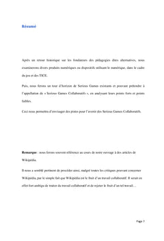 Perspectives et limites des Serious Games collaboratifs