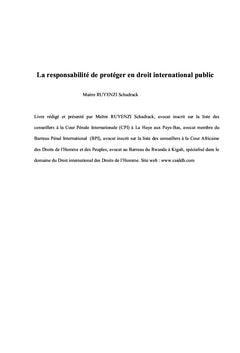 La responsabilité de protéger en droit international public
