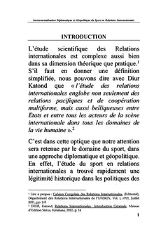 Sport, Diplomatie et Géopolitique