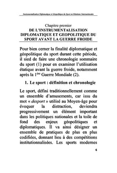 Sport, Diplomatie et Géopolitique