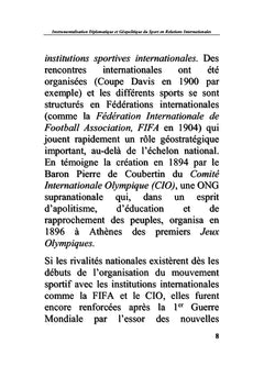 Sport, Diplomatie et Géopolitique