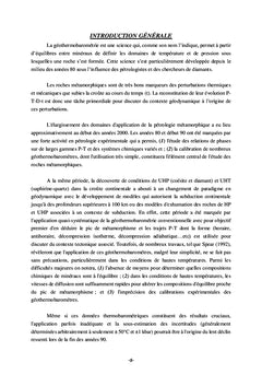 Méthodes géothermobarométriques appliquées pour contraindre PT