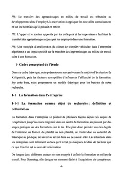 Les variables influençant le transfert des apprentissages acquis