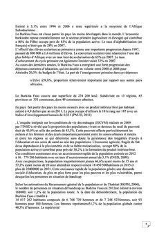 Les inégalités scolaires au Burkina Faso: