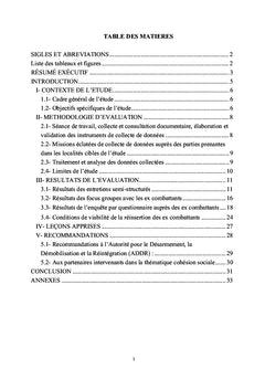 Pour une intégration locale efficace post crise des ex-combattants
