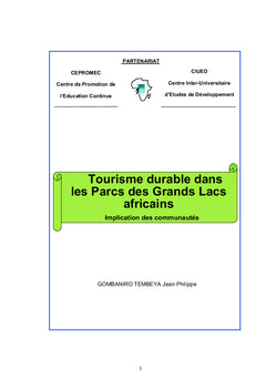 Tourisme durable dans les Parcs des Grands Lacs Africains