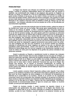 Tourisme durable dans les Parcs des Grands Lacs Africains