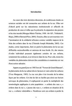 Conditions de vie des enfants de la rue à Bamako et Mopti