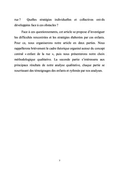 Conditions de vie des enfants de la rue à Bamako et Mopti