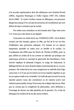 Conditions de vie des enfants de la rue à Bamako et Mopti