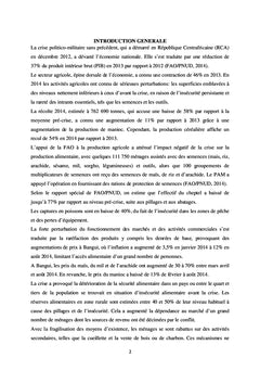Crise sécuritaire et vulnérabilité alimentaire des ménages à Bangui