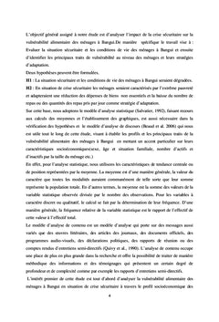 Crise sécuritaire et vulnérabilité alimentaire des ménages à Bangui