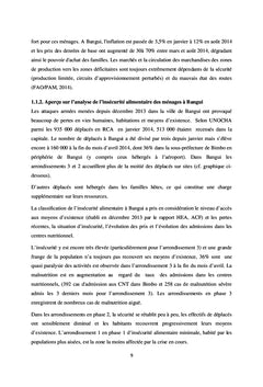 Crise sécuritaire et vulnérabilité alimentaire des ménages à Bangui