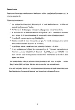 Problématique des Tontines dans la commune urbaine de Ségou au Mali