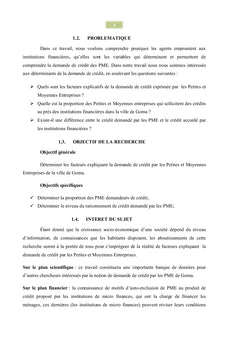 Les Déterminants de demande de crédit par les PME de la ville de Goma