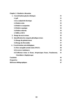 Caractérisation des margines de trois régions de l'Algérie