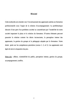 Recherche sur la relation d'accompagnement