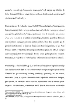 Recherche sur la relation d'accompagnement
