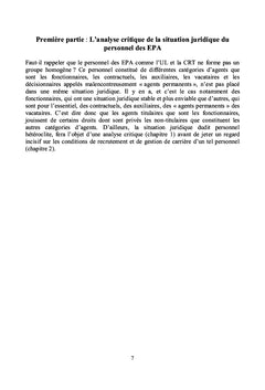 Aspects juridiques du personnel des EPA