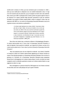La relation sensorielle materno-foetale