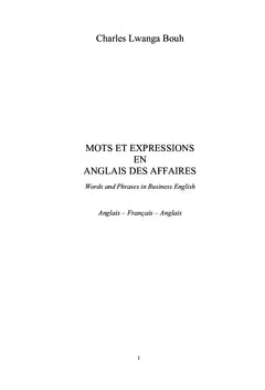 Mots et expressions en anglais des affaires