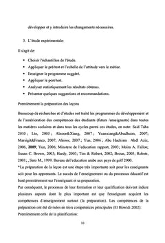 Efficacité du travail en équipe afin de développer des compétences de la préparation des leçons