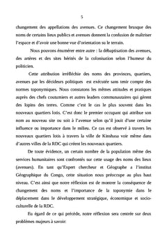 Usage des toponymes problématique en RDC dans le domaine de la cartographie