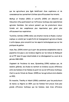 Analyse de l'efficacité technique des producteurs artisanaux d'huile de palme