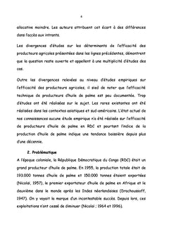 Analyse de l'efficacité technique des producteurs artisanaux d'huile de palme
