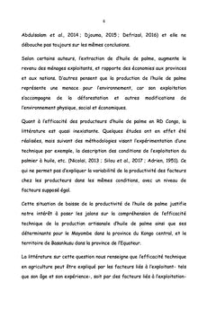 Analyse de l'efficacité technique des producteurs artisanaux d'huile de palme