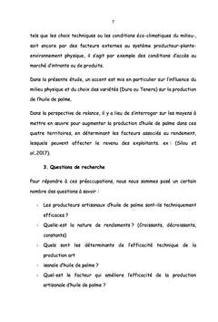 Analyse de l'efficacité technique des producteurs artisanaux d'huile de palme