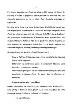 Analyse de l'efficacité technique des producteurs artisanaux d'huile de palme