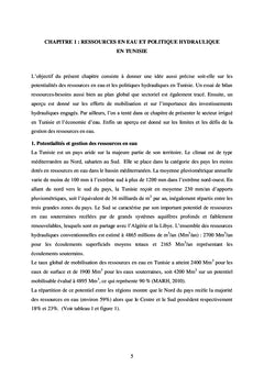 Politiques publiques et gestion des ressources en eau en Tunisie
