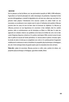 Intégration innovante de Mucuna dans le système de culture du Maïs