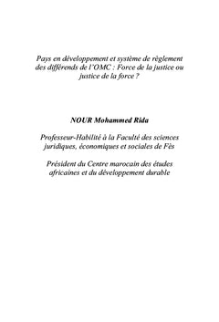 Les Pays en développement et l'Organe de règlement des différends-OMC