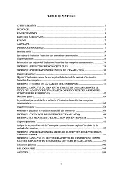 Évaluation financière des entreprises camerounaises