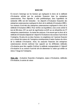 Évaluation financière des entreprises camerounaises