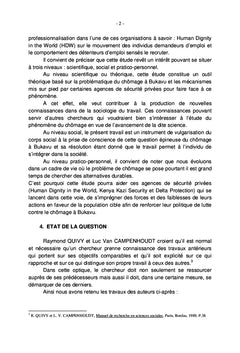 Les agences de sécurité privées et la lutte contre le chômage à Bukavu