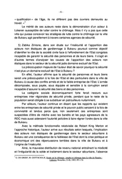 Les agences de sécurité privées et la lutte contre le chômage à Bukavu