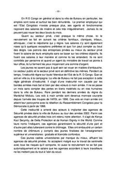 Les agences de sécurité privées et la lutte contre le chômage à Bukavu
