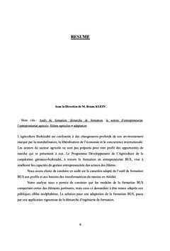 La formation en entrepreneuriat des transformatrices d'attiéké