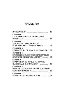 L'adolescent suicidaire