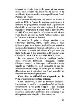 L'adolescent suicidaire