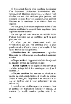 L'adolescent suicidaire