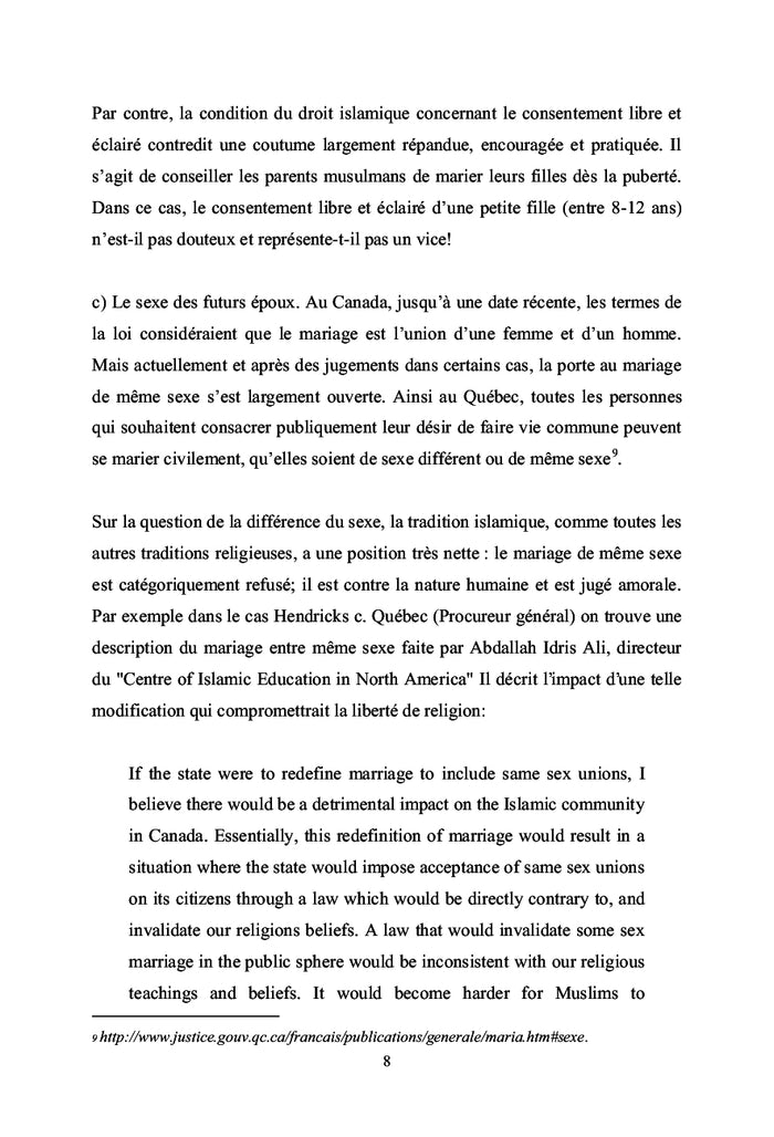 Le mariage des Musulmans au Québec