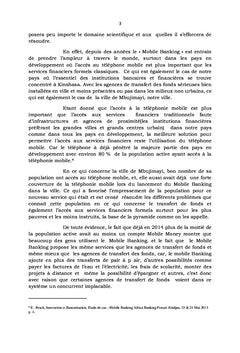 Impact du Mobile Banking sur la messagerie financière à Mbujimayi