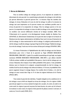 Les déterminants de la pauvreté au Burkina Faso