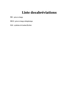 Spécificités de la prise en charge orthophonique des troubles du langage