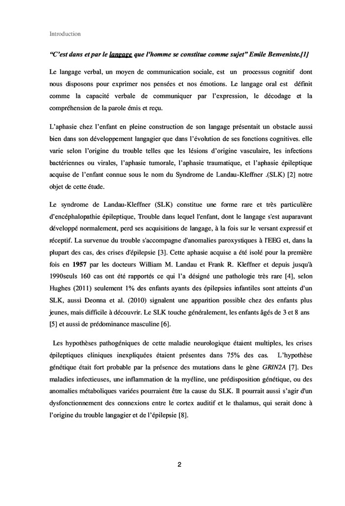 Spécificités de la prise en charge orthophonique des troubles du langage