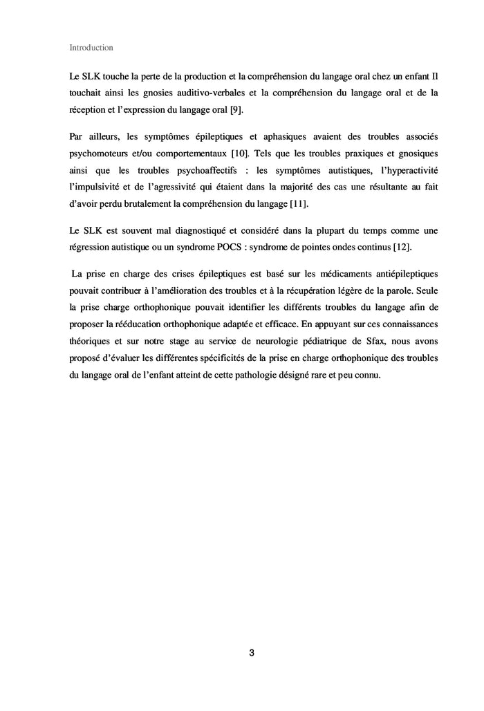 Spécificités de la prise en charge orthophonique des troubles du langage